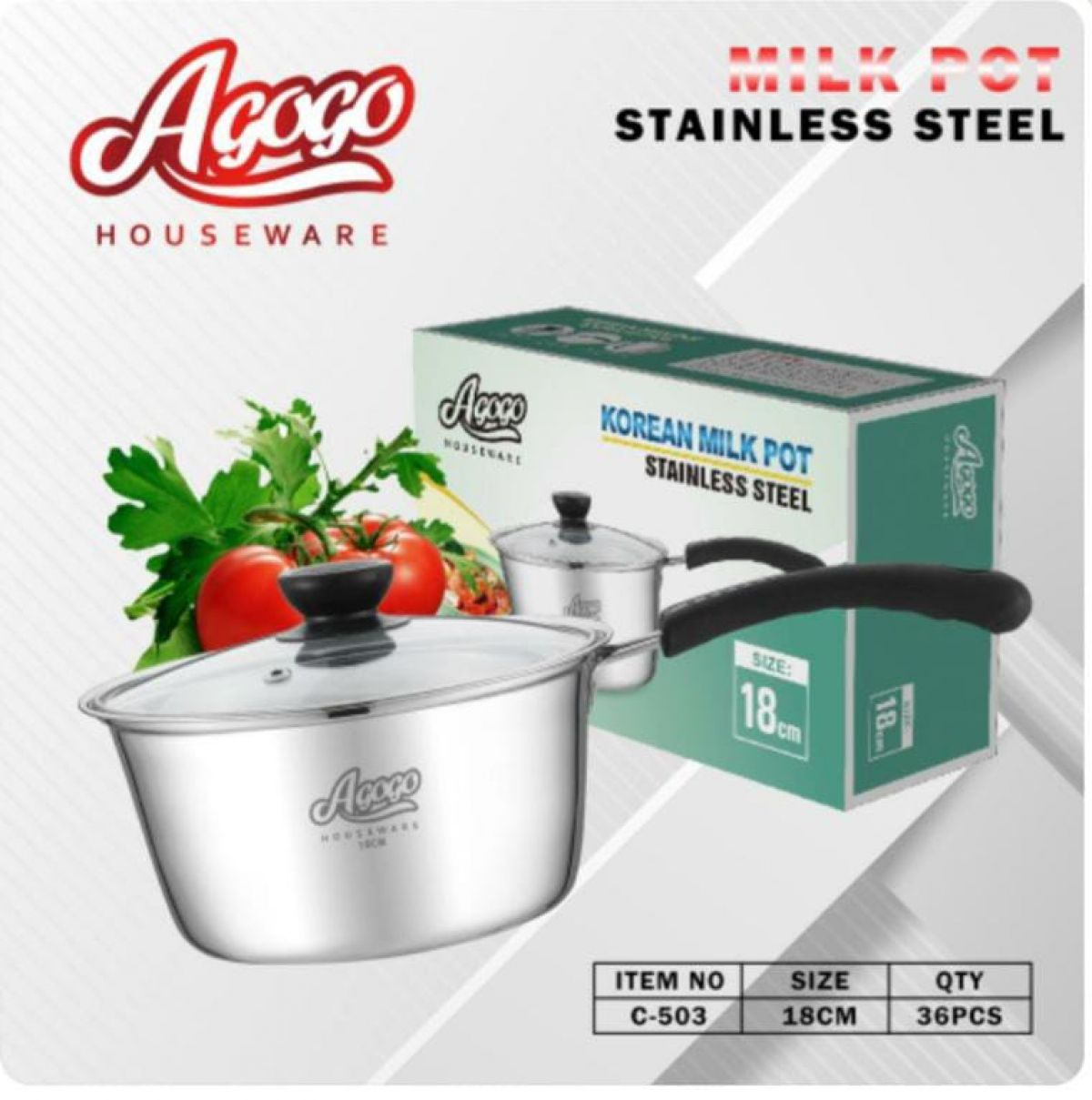 KOREAN MILK POT C-503 (18CM) ISI 36 PCS