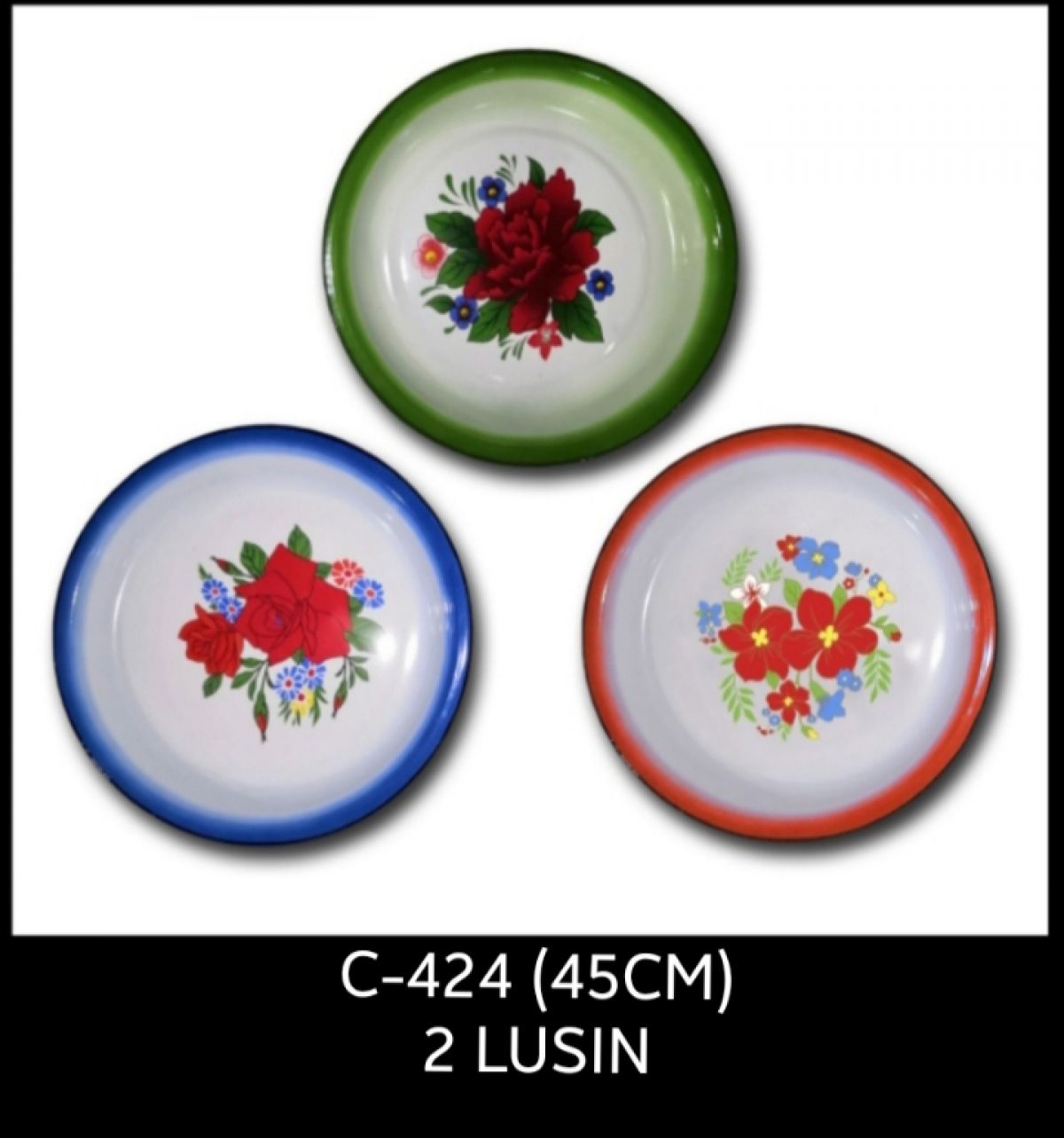 BAKI ENAMEL C-424 (45CM) ISI 2 LUSIN