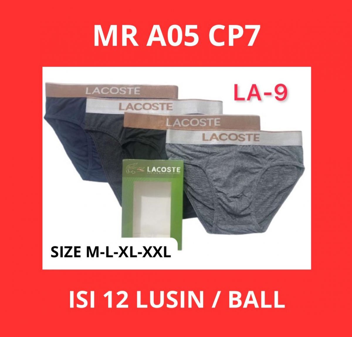 CELANA DALAM MR A05 CP7 SIZE M - L - XL - XXL ISI 12 LUSIN