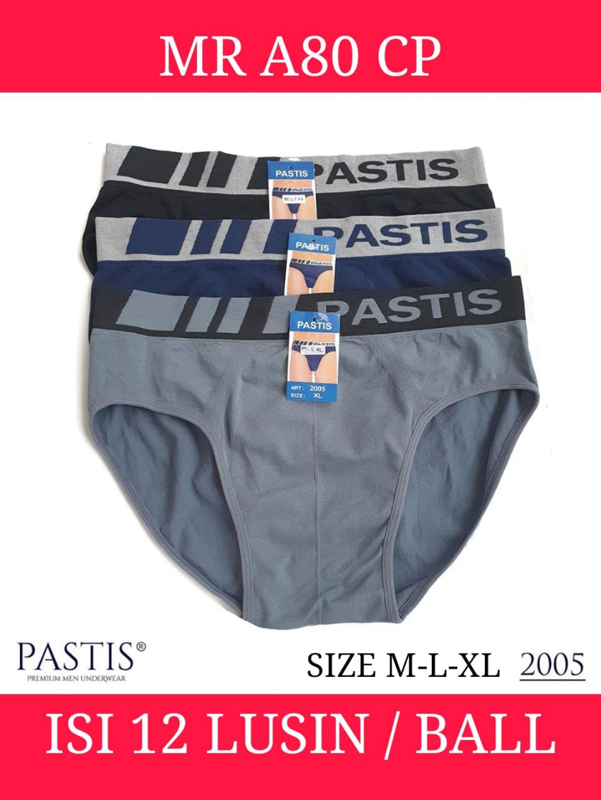 CELANA DALAM RAJUT MR A80 CP SIZE M-L-XL DUS ISI 12 LUSIN