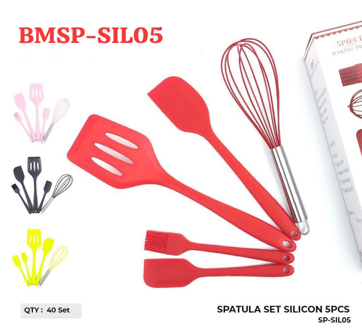SPATULA SILICONE SET 5 PCS BMSP-SIL05 ISI 40 SET