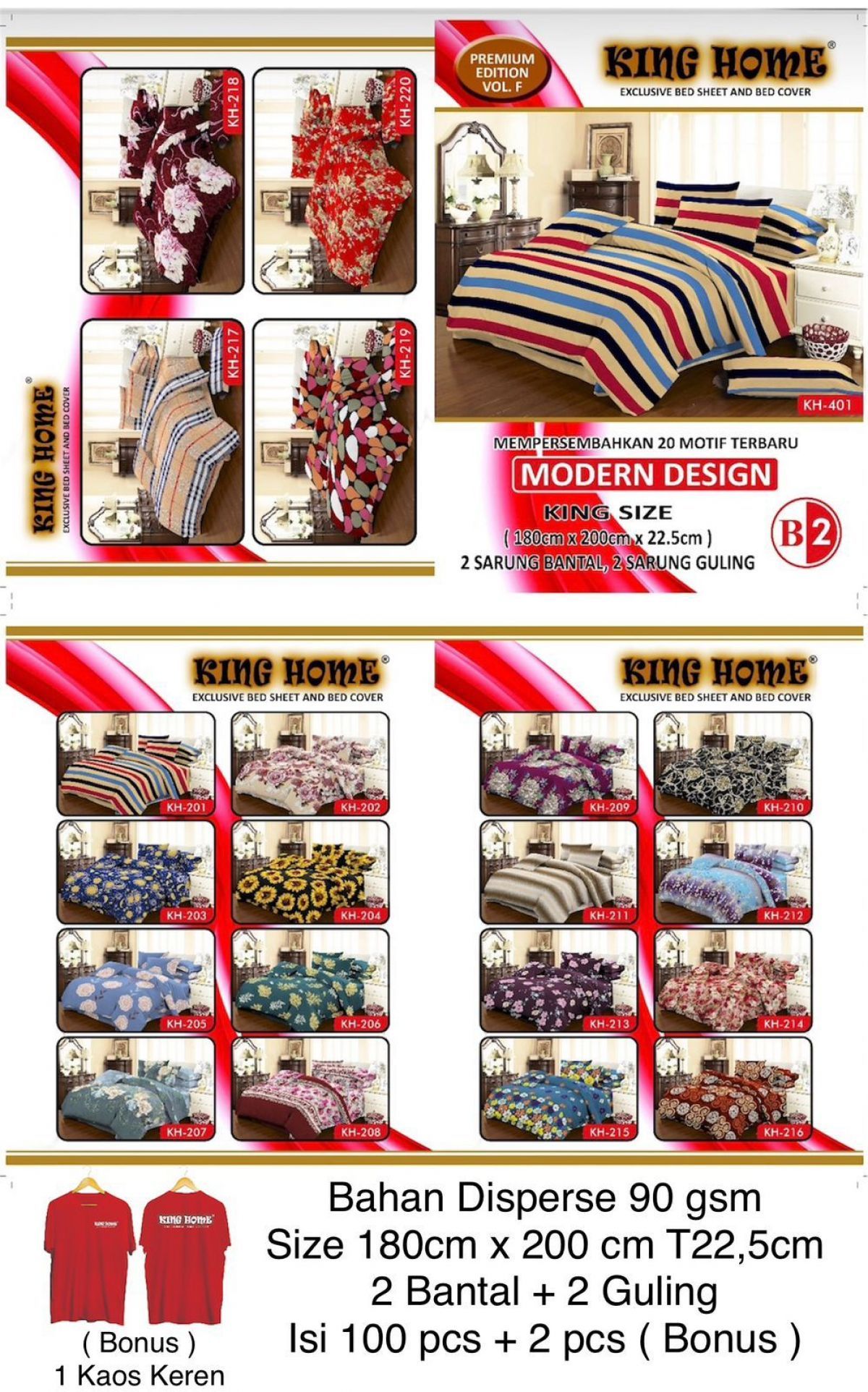 SPREI KING HOME KHF5-2 MOTIF B2 ISI 100 PCS (BONUS 2 PCS)