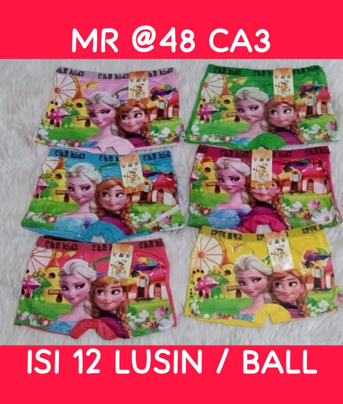 BOXER ANAK MR @48 CA3 SIZE M , L , XL ISI 12 LUSIN