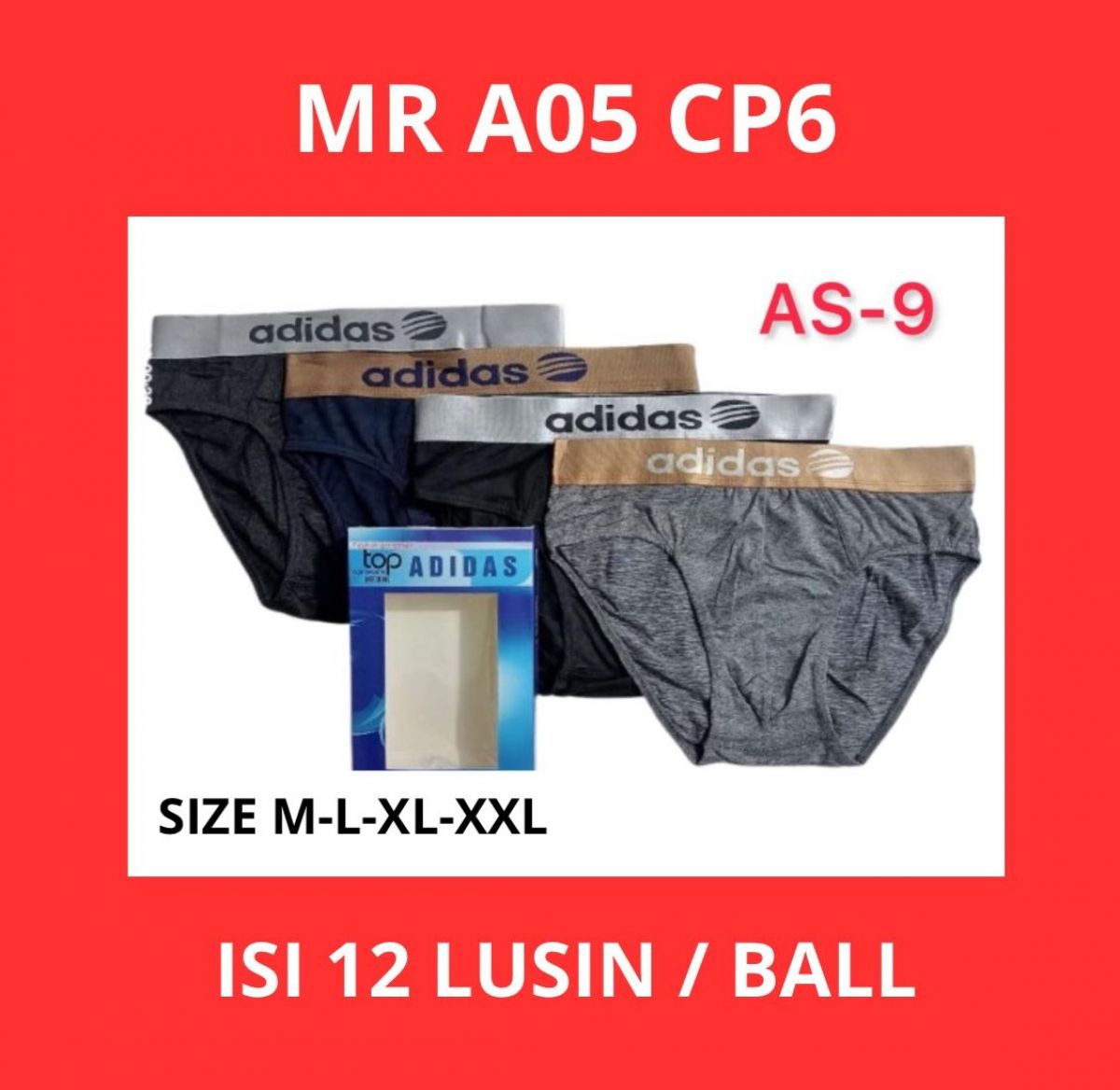 CELANA DALAM MR A05 CP6 SIZE M - L - XL - XXL ISI 12 LUSIN