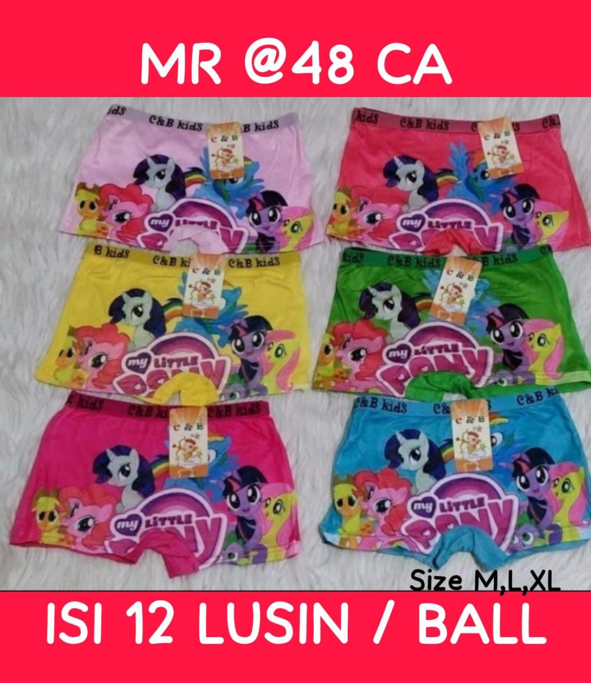 BOXER ANAK MR @48 CA SIZE M , L , XL ISI 12 LUSIN
