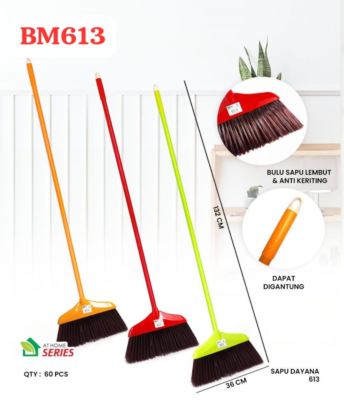 SAPU DAYANA BM613 SIZE 36 CM GAGANG 132 CM ISI 60 PCS
