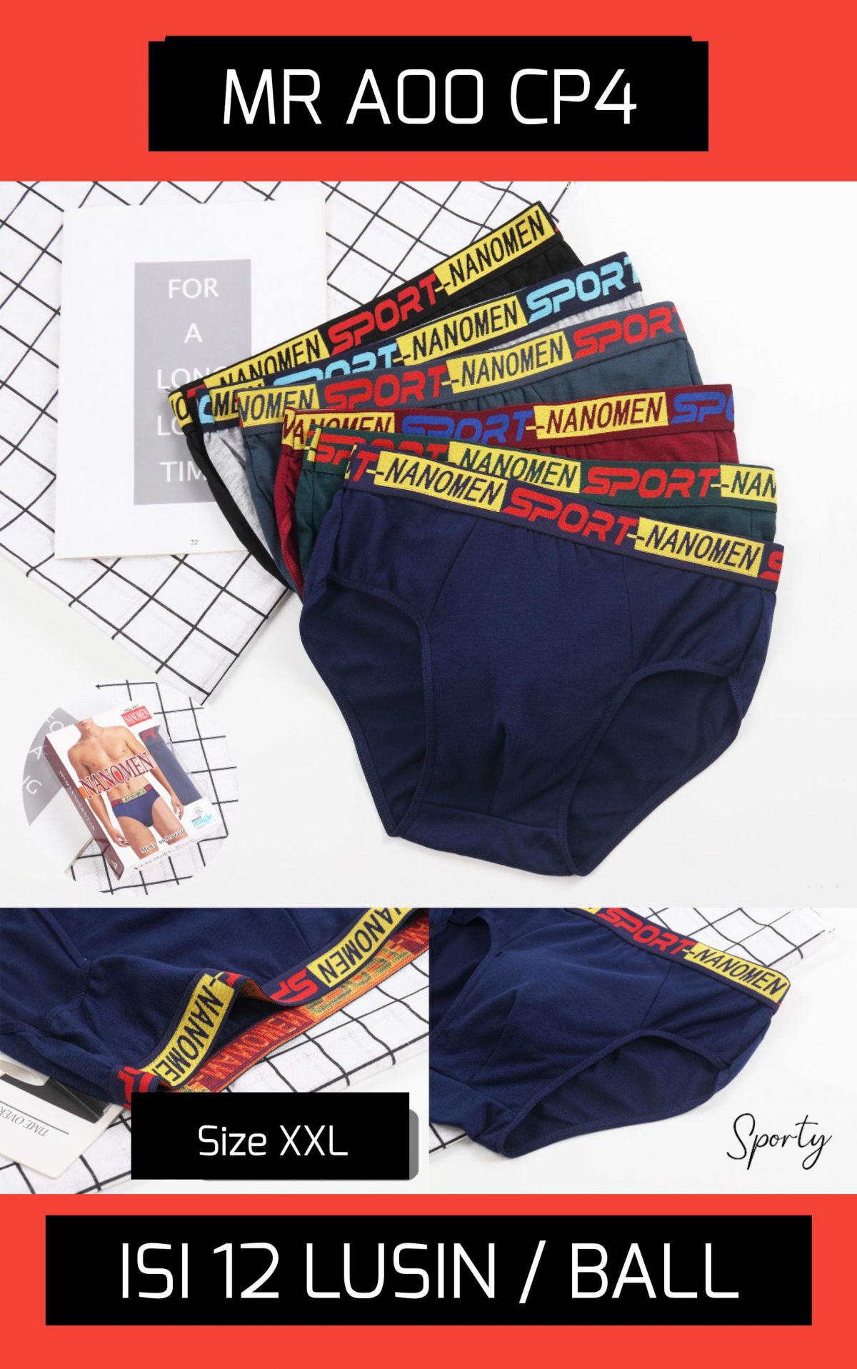 CELANA DALAM MR A00 CP4 SIZE XXL ISI 12 LUSIN