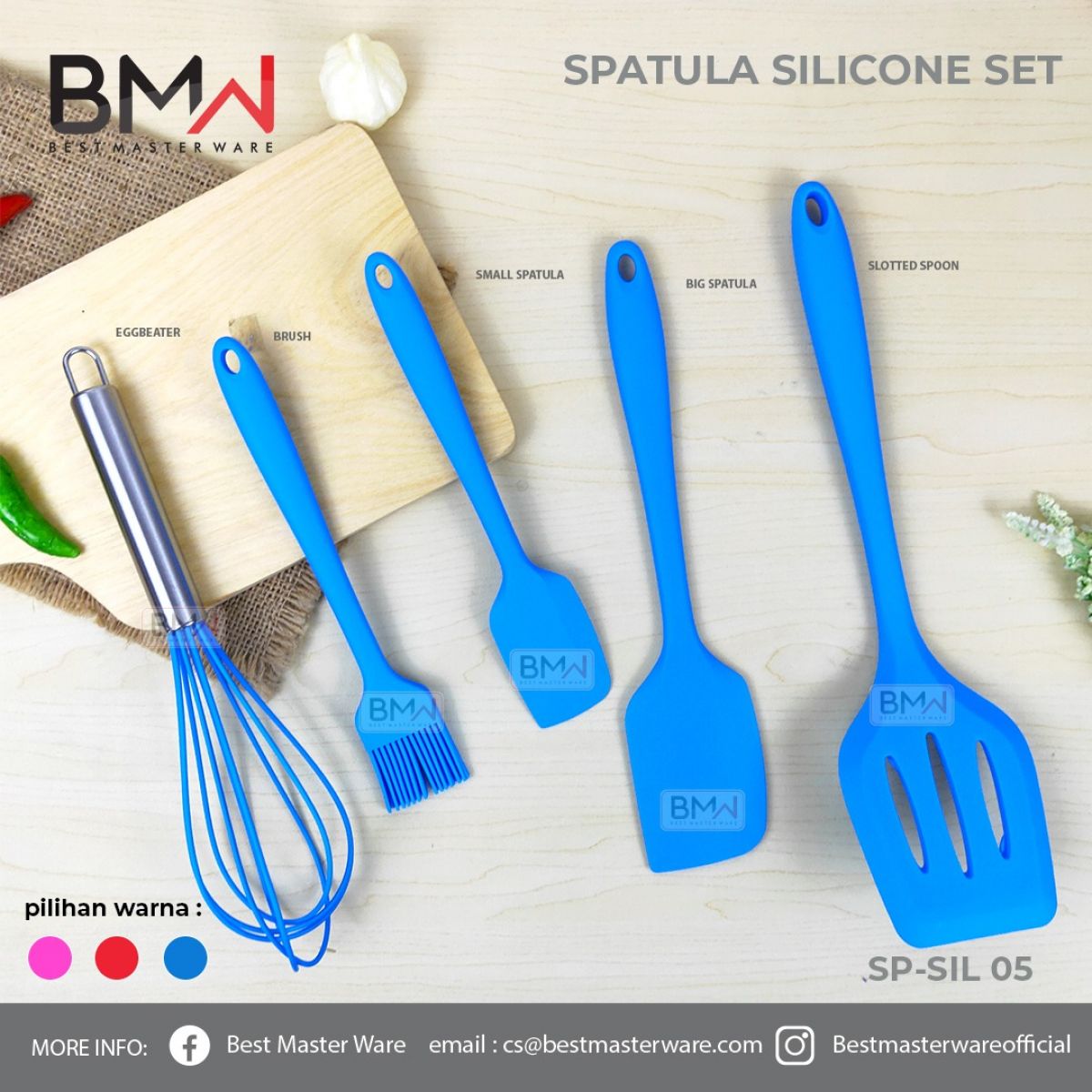 SPATULA SILICONE SET SP-SIL-05 ISI 100 SET