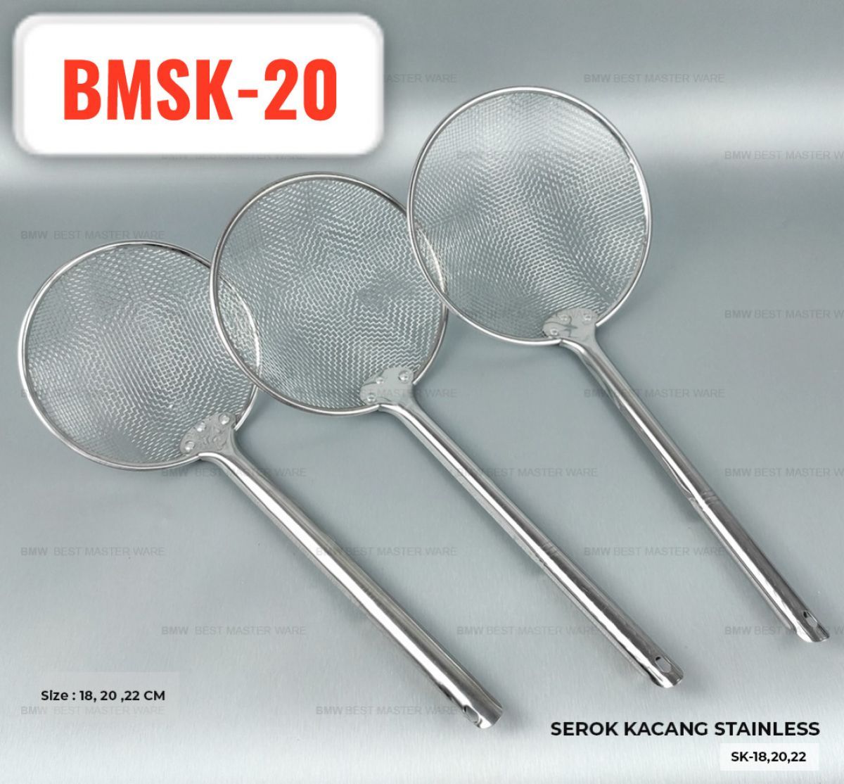 SEROK KACANG STAINLESS BMSK-20 ISI 144 PCS