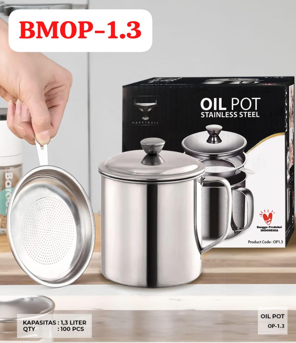 OIL POT BMOP-1.3 SIZE 1.3 LITER ISI 100 PCS