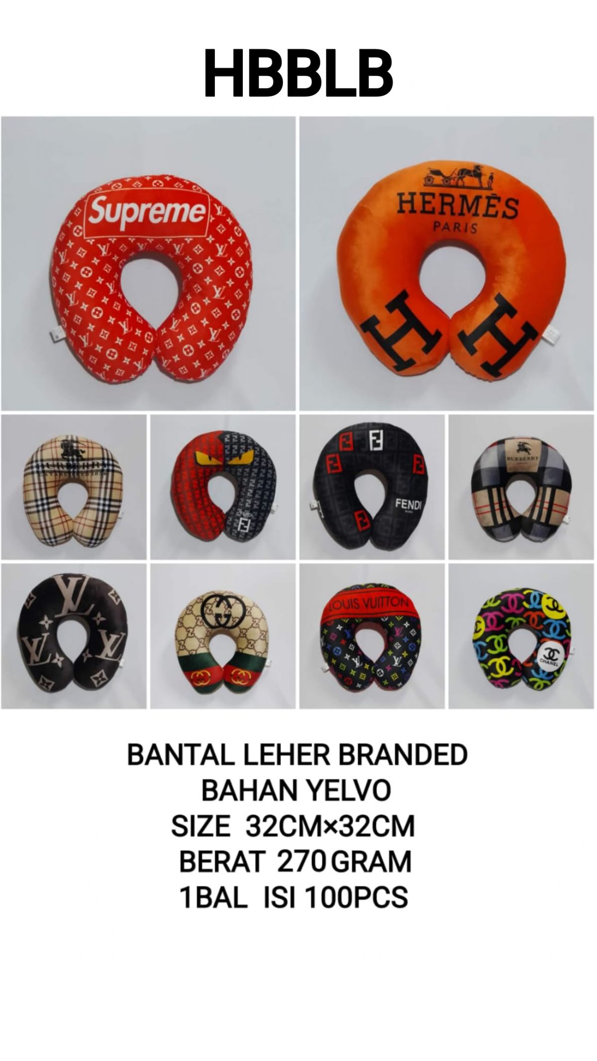 BANTAL LEHER BRANDED BAHAN YELVO HBBLB SIZE 32CM * 32CM GRAMASI 270GR ISI 100 PCS