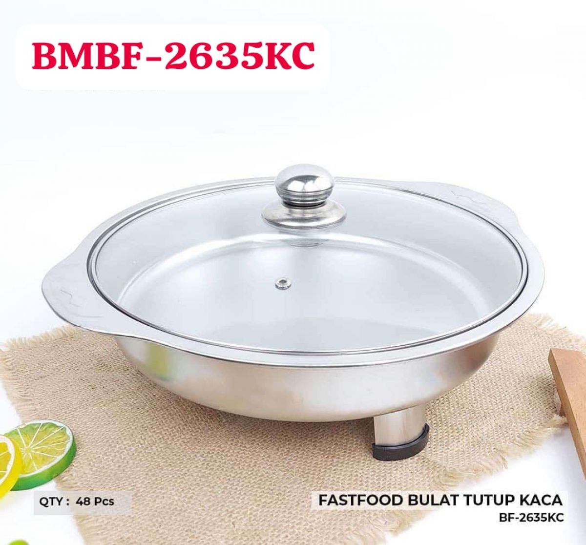 FASTFOOD BULAT TUTUP KACA BMBF-2635KC ISI 48 PCS