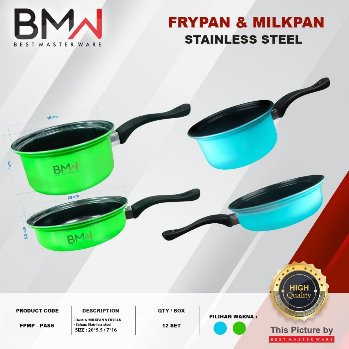 FRYPAN & MILKPAN FPMP-PASS ISI 12 SET