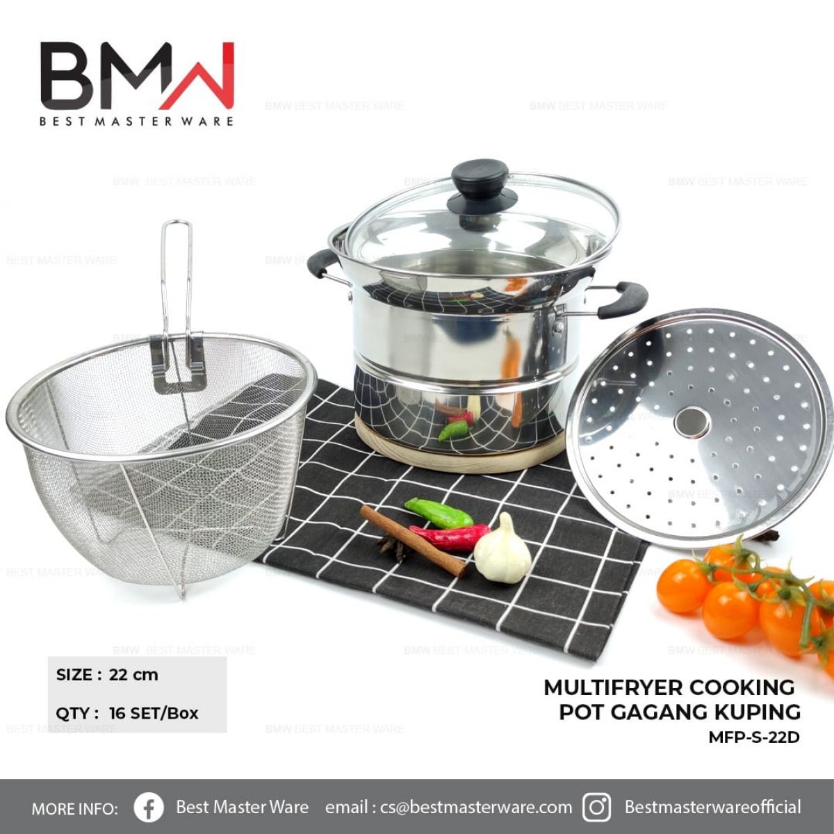 MULTIFRYER COOKING POT MFP-S-22D ISI 16 SET