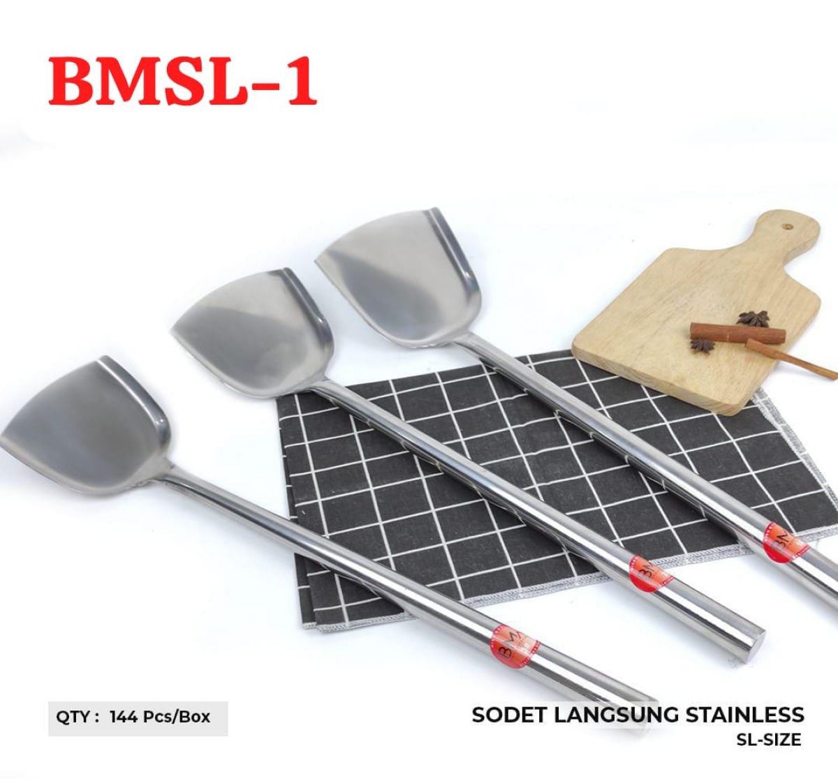 SODET STAINLESS GAGANG LANGSUNG BMSL-1 ISI 144 PCS