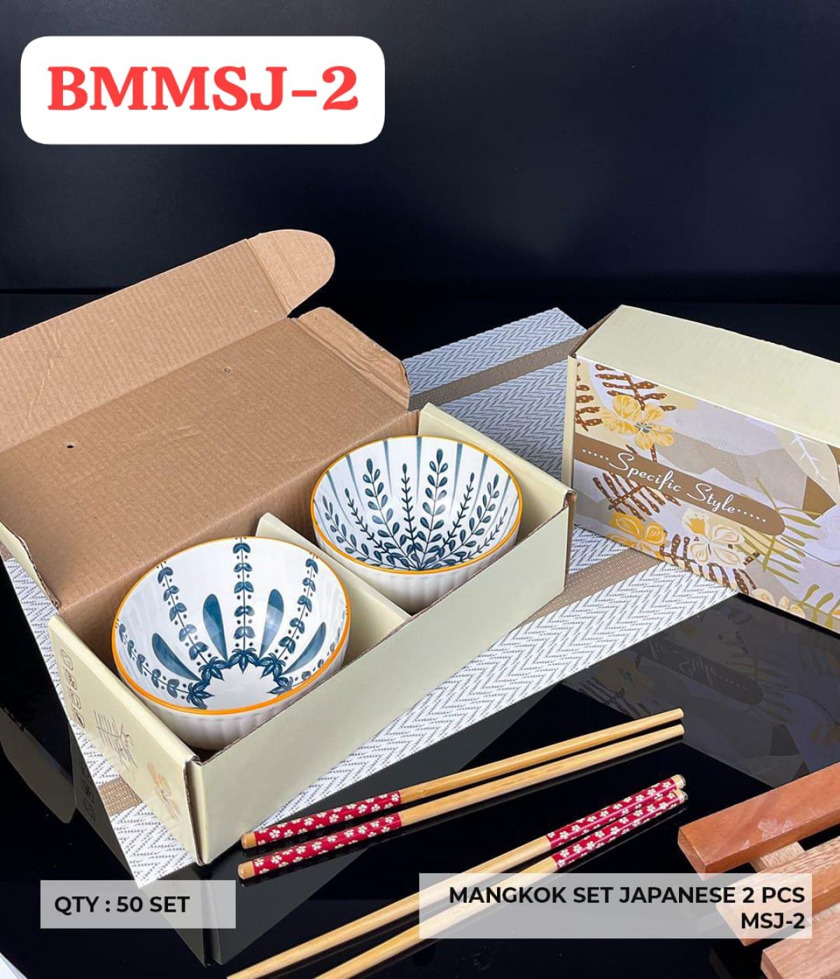 MANGKOK SET JAPANESE BMMSJ-2 ISI 50 SET ( 1 SET ISI 2 PCS )