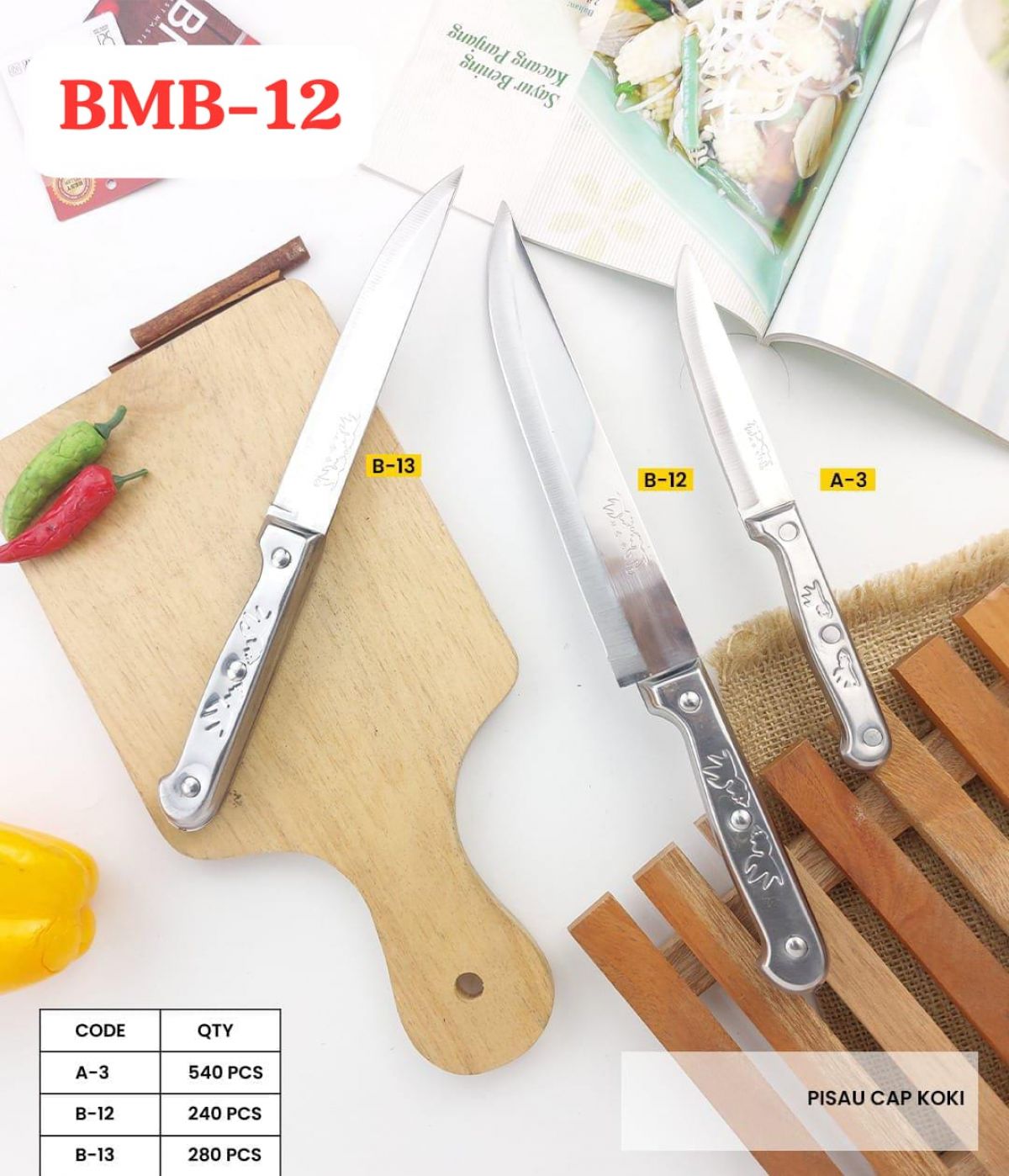 PISAU CAP KOKI BMB-12 ISI 240 PCS