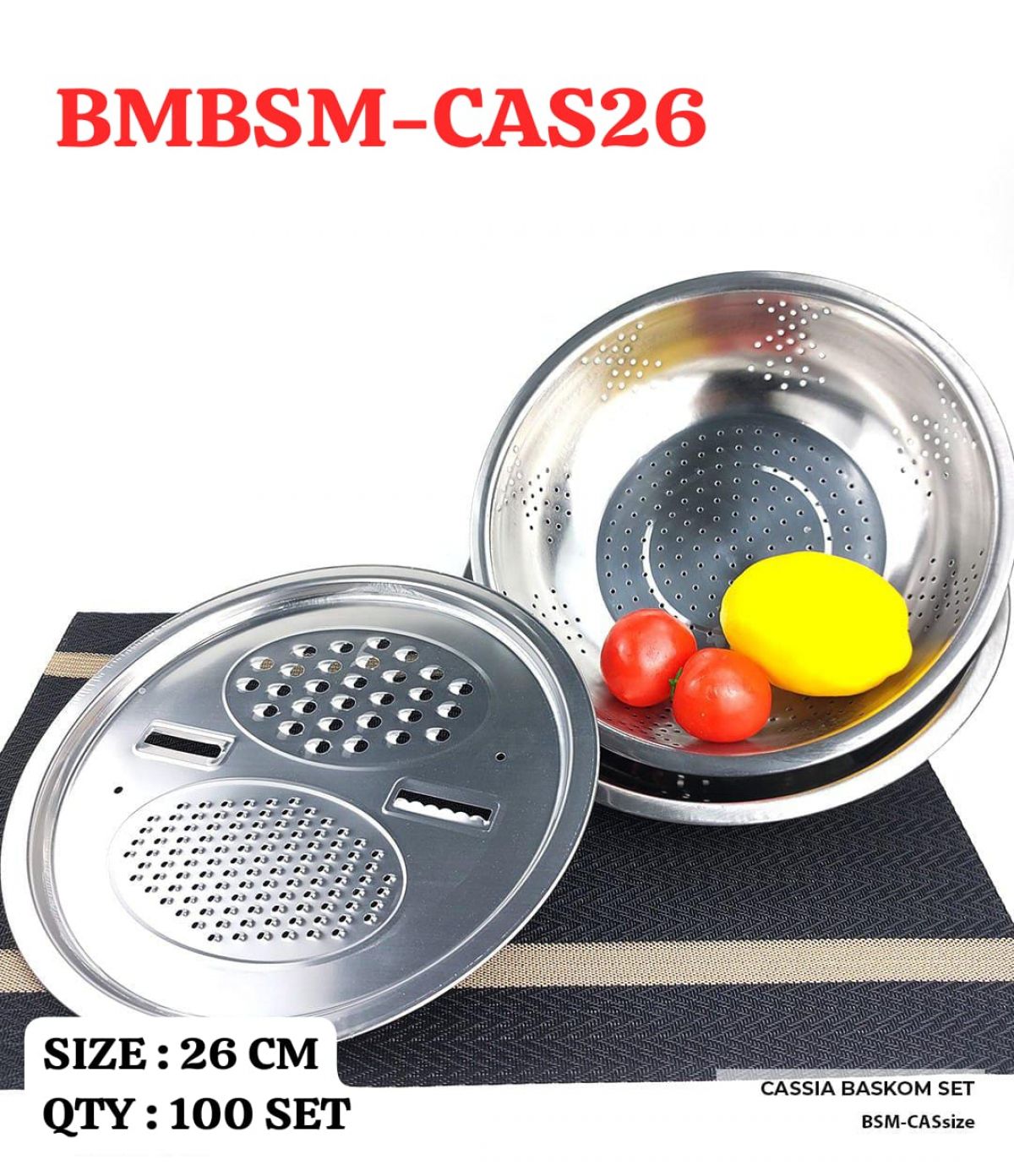 BASKOM PARUT CASSIA BMBSM-CAS26 SIZE 26CM ISI 100 SET