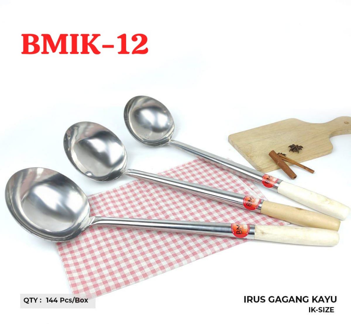 IRUS BINGHE GAGANG KAYU BMIK-12 ISI 144 PCS