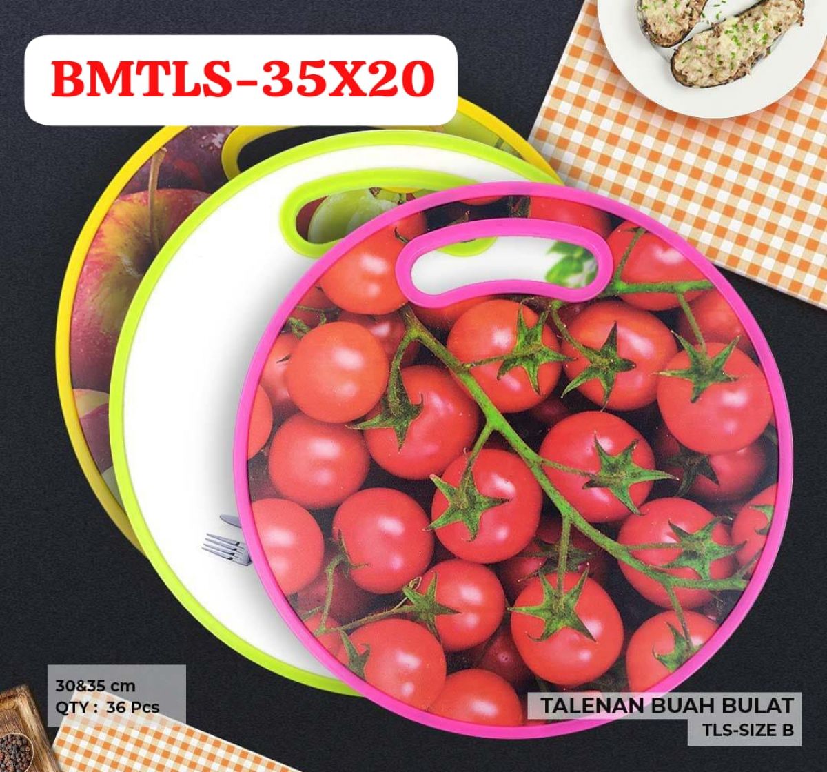 TALENAN BUAH BULAT BMTLS-35X20 SIZE 35CM * 20CM ISI 36 PCS