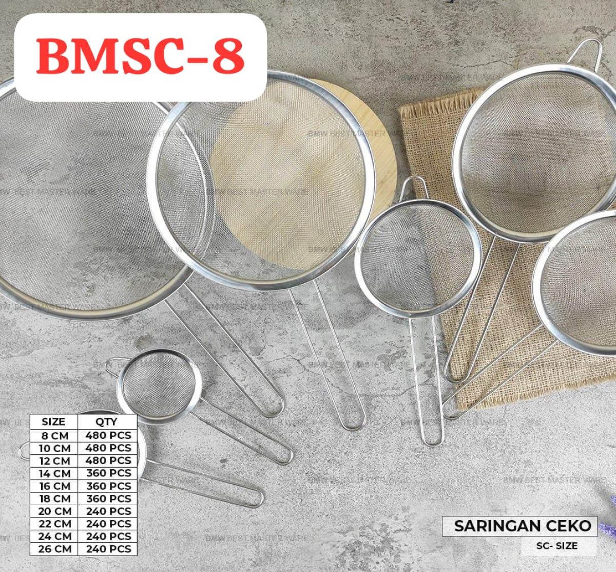 SARINGAN CEKO BMSC-8 SIZE 8 CM ISI 40 LUSIN
